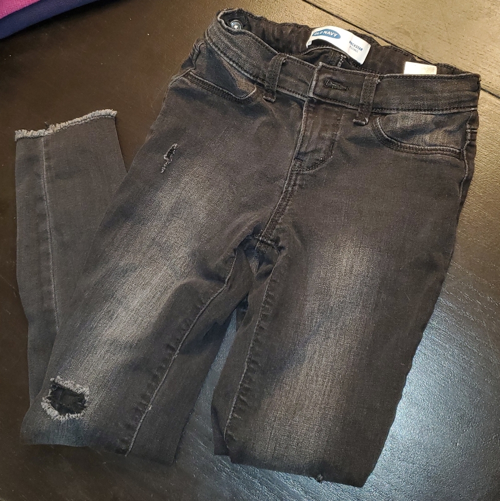 Black Rockstar Deconstructed Rough Hem Jeggings 10